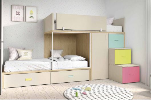 Conjunto mueble juvenil modelo Mood 57 Conjunto mueble juvenil modelo Mood 57