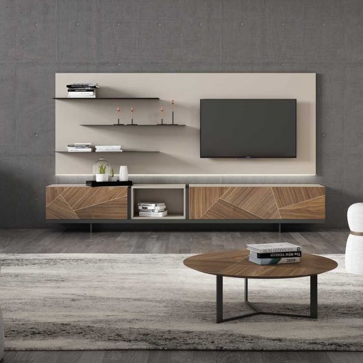 ▷ MUEBLE DE TV SALÓN DE DISEÑO madera chapa roble